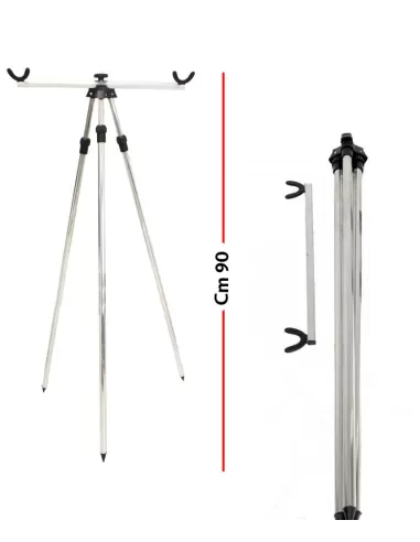 Tripode Pesca in alluminio 90 cm Surf Casting  Accessori da pesca Kolpo