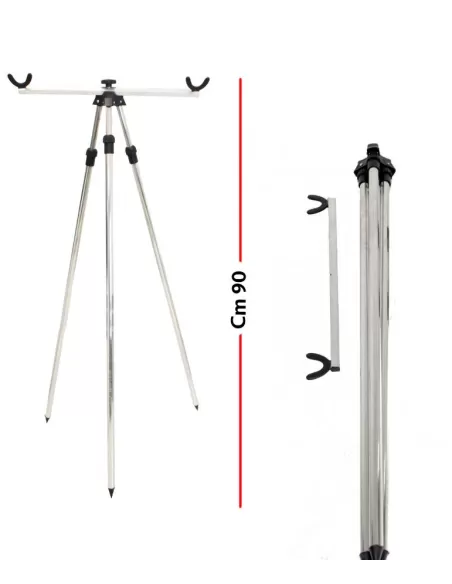 Tripode Pesca in alluminio 90 cm Surf Casting  Accessori da pesca Kolpo