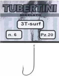 Tubertini ami da pesca serie 3 T surf con occhiello gambo lungo dritto filo fine 20pz Ami Occhiello da Pesca Tubertini 2