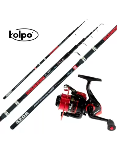 Canna da Pesca Surf Diamond 420 130 gr + Mulinello da Pesca 6000 + Filo da Pesca Kit da pesca Kolpo