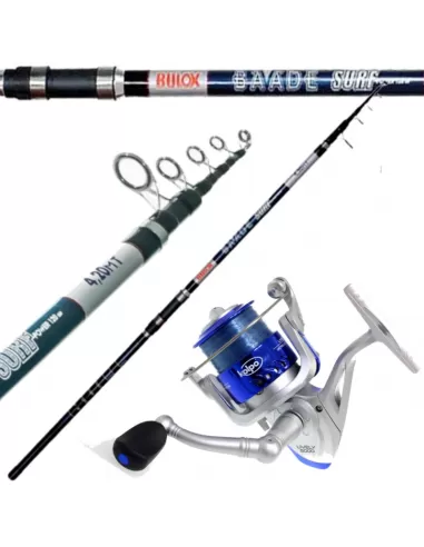 Kit Pesca Beach Legering Surf Leggero Canna Carbonio e Mulinello Kit da pesca Kolpo