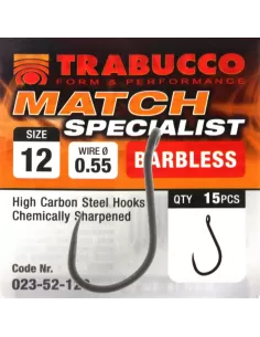 Fish hooks Trabucco Match Specialist Barbles 