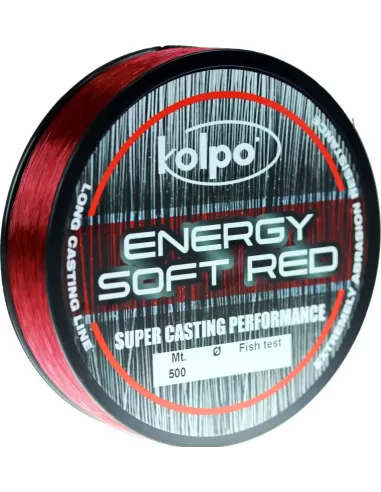 Filo da Pesca Energy Soft Red Kolpo 500 mt  Fili da pesca Kolpo