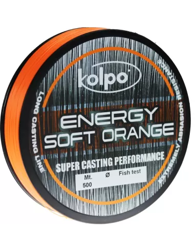 Filo da Pesca Energy Soft Orange Kolpo 500 mt  Fili da pesca Kolpo