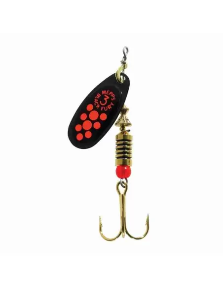 Mepps Black Fury Paletta Nera Punti Arancio Fluo Esche Artificiali Mepps