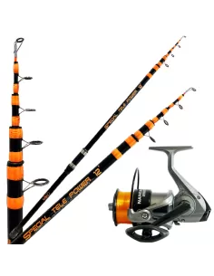 Kit Surfasting Canna da Pesca Telescopica Mulinello Kolpo e Filo Kit da pesca Kolpo