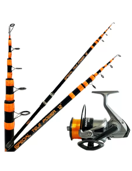 Kit Surfasting Canna da Pesca Telescopica Mulinello Kolpo e Filo Kit da pesca Kolpo