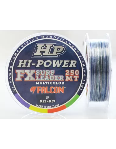 Falcon Filo Pesca Surfcasting FX Surf Leader 250 mt Multicolor Doppio Shock Fili da pesca Falcon