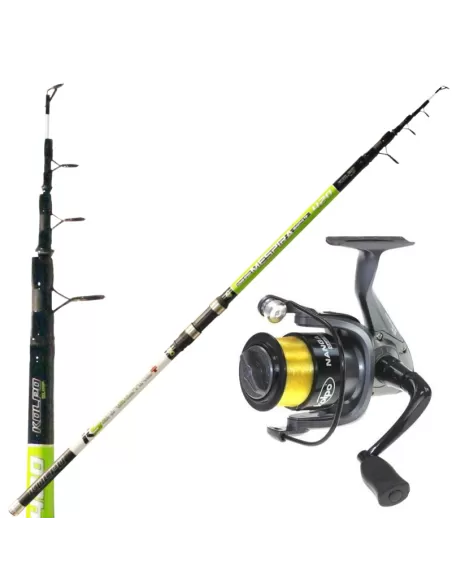 Kit Surfasting Canna Telescopica Mulinello e Filo Kolpo Kit da pesca Kolpo