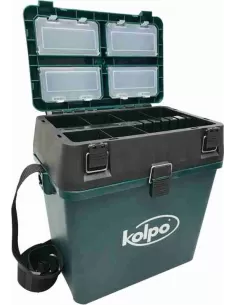 Kolpo Paniere Panchetto da Pesca con Seduta Porta Accessori e Tracolla Green Cassette Pesca Kolpo