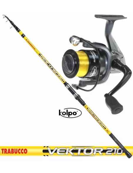 Kit Combo Pesca Dalla Barca Canna Trabucco Vektor Mulinello Kolpo Kit da pesca Trabucco