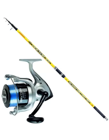 Kit Trabucco Vektor Surfcasting Canna Mulinello 6500 Filo Pesca Kit da pesca Trabucco