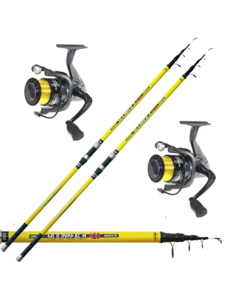 Combo Kits Fishing Surfcasting Rod 2 Reel 2 4.20 mt 200 gr Kolpo