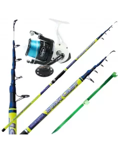 Kit Combo Pesca Surf Casting Canna 200 gr Mulinello 8000 Filo Picchetto Kit da pesca Kolpo