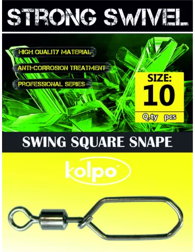 Girelle da Pesca Kolpo Swing Square Snap 10 pz Minuteria Kolpo