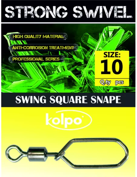 Fishing swivels Kolpo Swing Square Snap 10 PCs