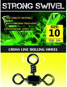 Fishing swivels Kolpo Cross Line Rolling Swivel 10 PCs