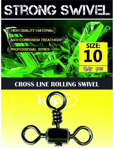 Girelle da Pesca Kolpo Cross Line Rolling Swivel 10 pz Minuteria Kolpo