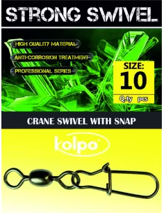 Girelle da Pesca Kolpo Crane Swivel Con Moschettone 5 pz Minuteria Kolpo