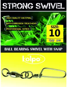 Girelle da Pesca Kolpo Con Cuscinetti e Moschettone Nichel 5pz Minuteria Kolpo