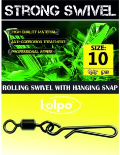 Girelle da Pesca Kolpo Rolling con Moschettone Rapido 10pz Minuteria Kolpo