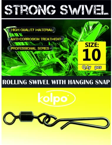 Girelle da Pesca Kolpo Rolling con Moschettone Rapido 10pz Minuteria Kolpo