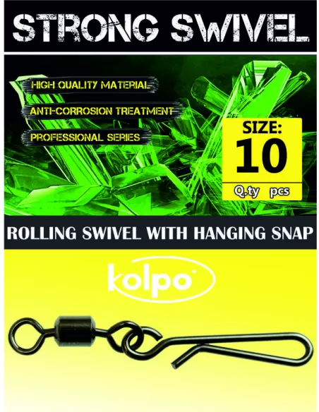 Girelle da Pesca Kolpo Rolling con Moschettone Rapido 10pz Minuteria Kolpo