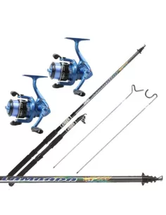 Kit Pesca Tutto Fare Spinning Bolognese Fondo 2 Canne 2 Mulinelli 2 Puntali Kit da pesca Kolpo