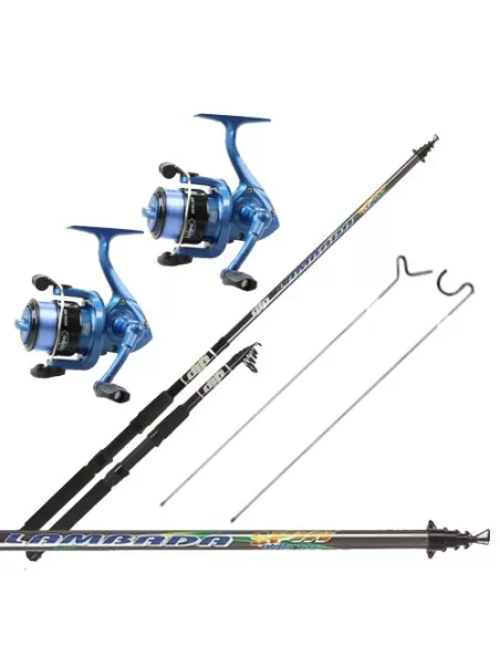 Fishing Kit 2 Rod 2 Reel Spinning all-rounder Bolognese Bottom 2 Tips