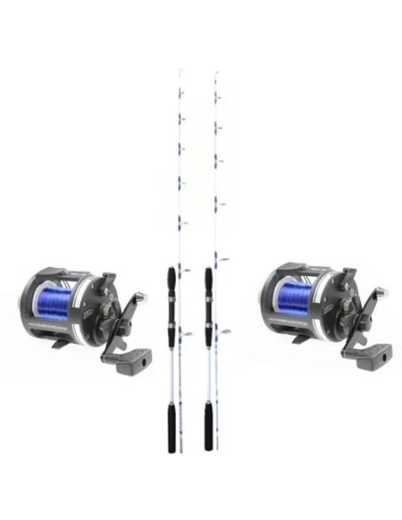 Kit Pesca Dalla Barca Traina Trainetta Costiera Inchiku Jigger 2 Canne 2 Mulinelli Kit da pesca Kolpo