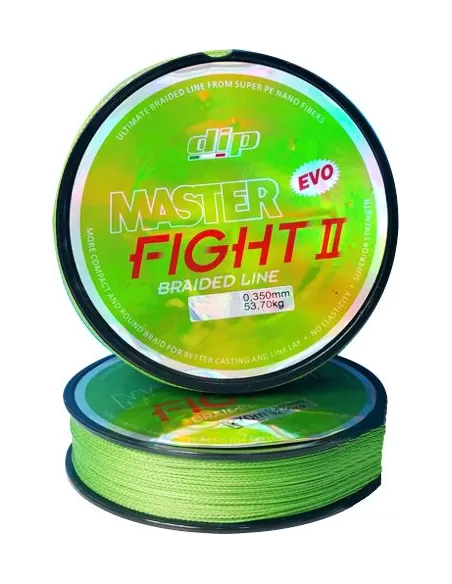 Dip Trecciato per la Pesca Braided Master Fight II 100 mt Fluo Green Fili da pesca Dip
