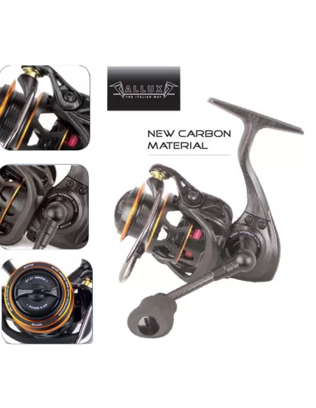 Allux Mulinello da Pesca Carbon Area 10 Cuscinetti Mulinelli da Pesca Allux