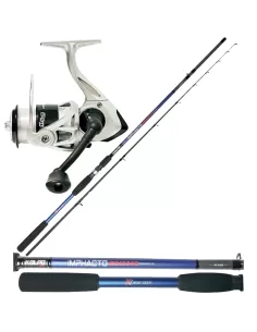 Kolpo Combo Pesca dalla Barca Con Canna 2.40 mt 250 gr Mulinello 6000 con Filo Kit da pesca Kolpo