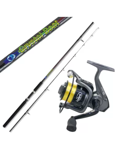 kit Bolentino Canna Crystal Boat Mulinello Nanga Kit da pesca Zun Zun