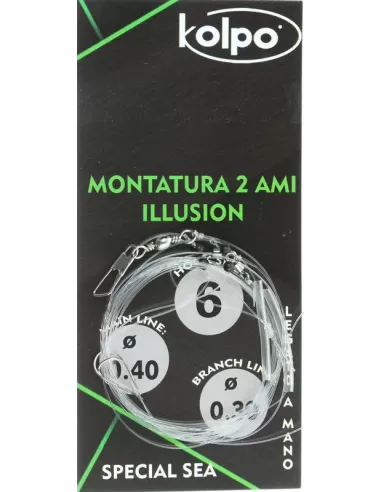 Trave Montatura da Pesca Due Ami Surfcasting Bolentino Kolpo Ami legati Kolpo