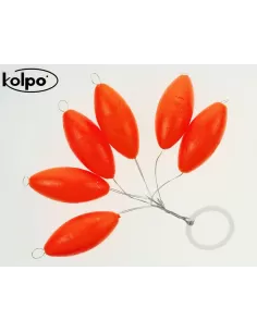 Flotter Zatterini da Pesca Galleggianti Super Fluo Rossi Accessori mare Kolpo