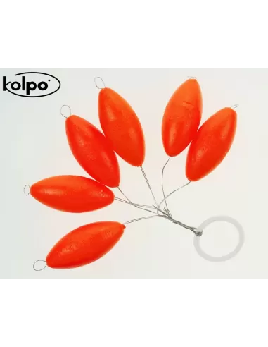 Flotter Zatterini da Pesca Galleggianti Super Fluo Rossi Accessori mare Kolpo