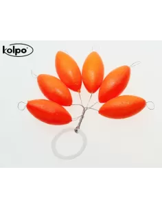 Flotter Zatterini da Pesca Galleggianti Super Fluo Orange Accessori mare Kolpo