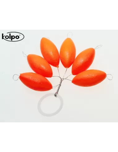 Flotter Zatterini da Pesca Galleggianti Super Fluo Orange Accessori mare Kolpo