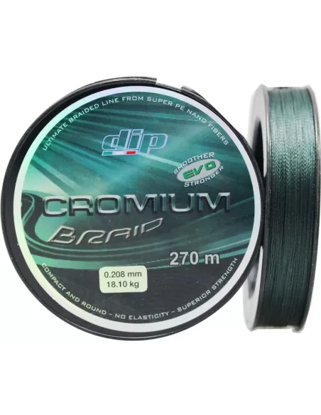 Filo Trecciato Braid da Pesca Cromium Dip 270 Metri Fili da pesca Dip