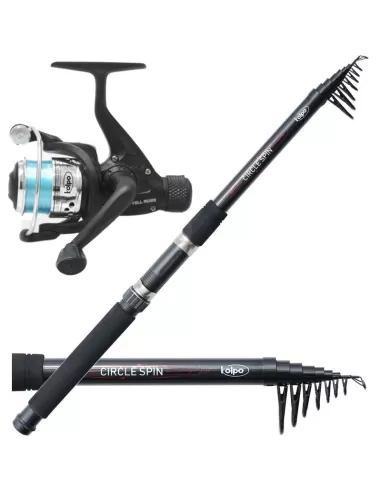 Kit Spinning Canna Telescopica Circle Spin + Mulinello  Kit da pesca Kolpo