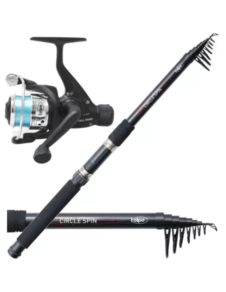 Kit Spinning Canna Telescopica Circle Spin + Mulinello  Kit da pesca Kolpo