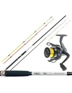 Combo Pesca Feeder Canna Tristar Mulinelo Nanga Kit da pesca Kolpo