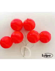 Flotter Zatterini da Pesca Galleggianti Super Fluo Rossi Rotondi Accessori mare Kolpo