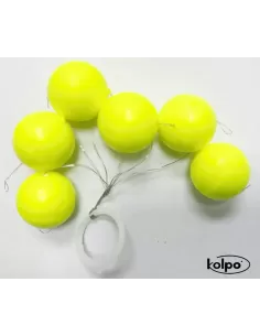 Flotter Zatterini da Pesca Galleggianti Super Fluo Gialli Rotondi Accessori mare Kolpo