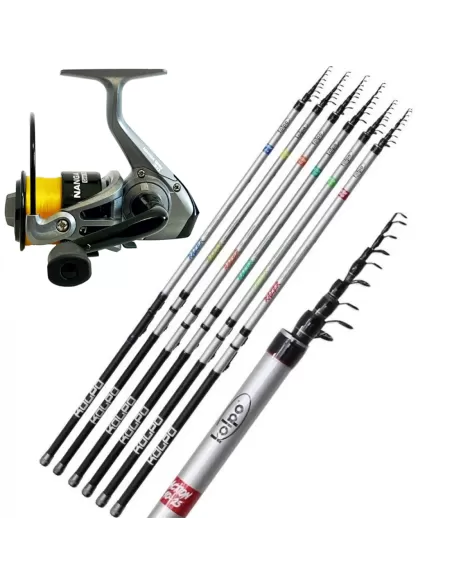 Super Kit Pesca Trota Lago Canna Razer Mulinello Nanga Mulinelli da Pesca Kolpo
