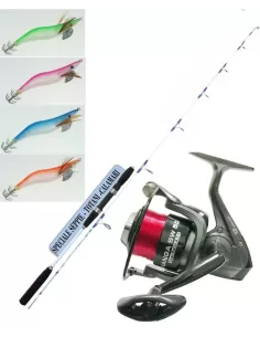 Kit Pesca alle Seppie Totani e Calamari con Canna Mulinello Filo e Totanare  Kit da pesca Kolpo