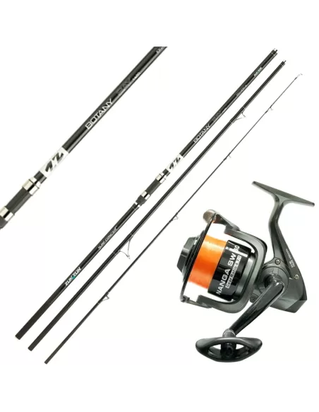 Kit Surcasting Canna in Carbonio 200 gr Mulinello Nanga Sw con Filo Orange Kolpo Kit da pesca Sele