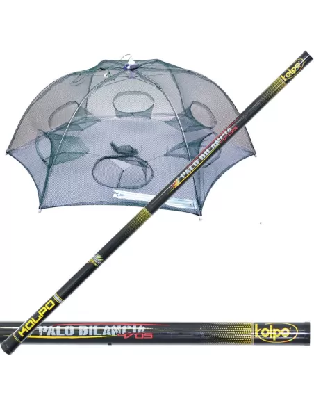 Palo Bilancia 4.70 + Trappola ad Ombrello 95 cm Canne da pesca All Fishing