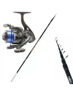 Kit Combo Canna Pesca 25 g Bombarda Mare in Carbonio Mulinello Arya Kit da pesca Kolpo